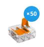 Voordeelpak 50x Wago 221-413 Verbindingsstuk Compact | 3 Kabel Aansluiting - Montageklem